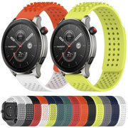 For Amazfit GTR 2 22mm Holes Breathable 3D Dots Silicone Watch Band(Orange+White)