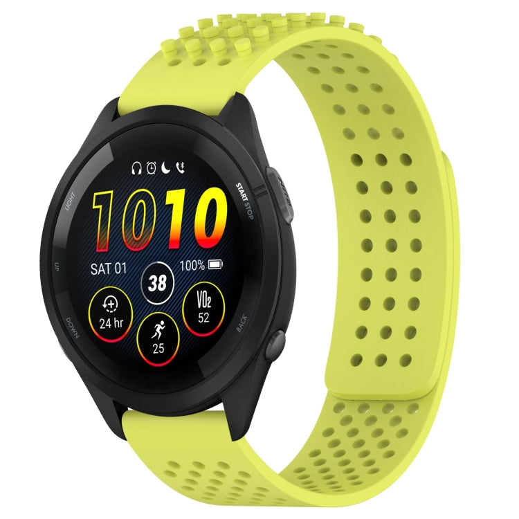 For Garmin Forerunner 265 22mm Holes Breathable 3D Dots Silicone Watch Band(Lime Green) - Watch Bands by PMC TechLife | Online Shopping South Africa | PMC TechLife