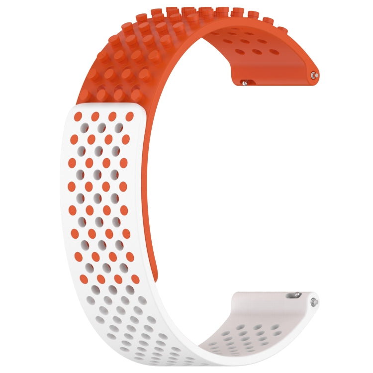 For Garmin Forerunner 255 22mm Holes Breathable 3D Dots Silicone Watch Band(Orange+White) - free shipping - PMC TechLife - Order now!