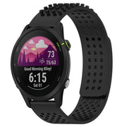 For Garmin Forerunner 255 Music 22mm Holes Breathable 3D Dots Silicone Watch Band(Black)