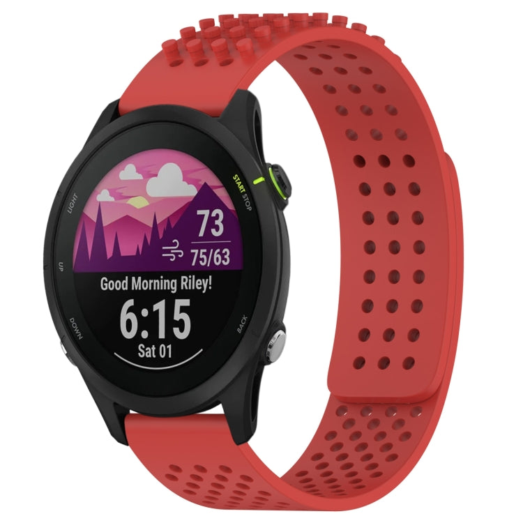 For Garmin Forerunner 255 Music 22mm Holes Breathable 3D Dots Silicone Watch Band(Red) - free shipping - PMC TechLife - Order now!