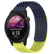 For Garmin Forerunner 255 Music 22mm Holes Breathable 3D Dots Silicone Watch Band(Midnight Blue+Lime Green) - Watch Bands by PMC TechLife | Online Shopping South Africa | PMC TechLife