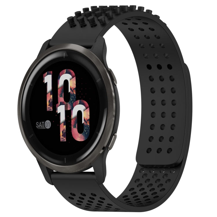 For Garmin Venu 2 22mm Holes Breathable 3D Dots Silicone Watch Band(Black) - Watch Bands by PMC TechLife | Online Shopping South Africa | PMC TechLife
