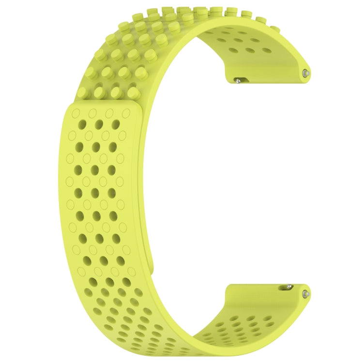 For Garmin Venu 2 22mm Holes Breathable 3D Dots Silicone Watch Band(Lime Green)