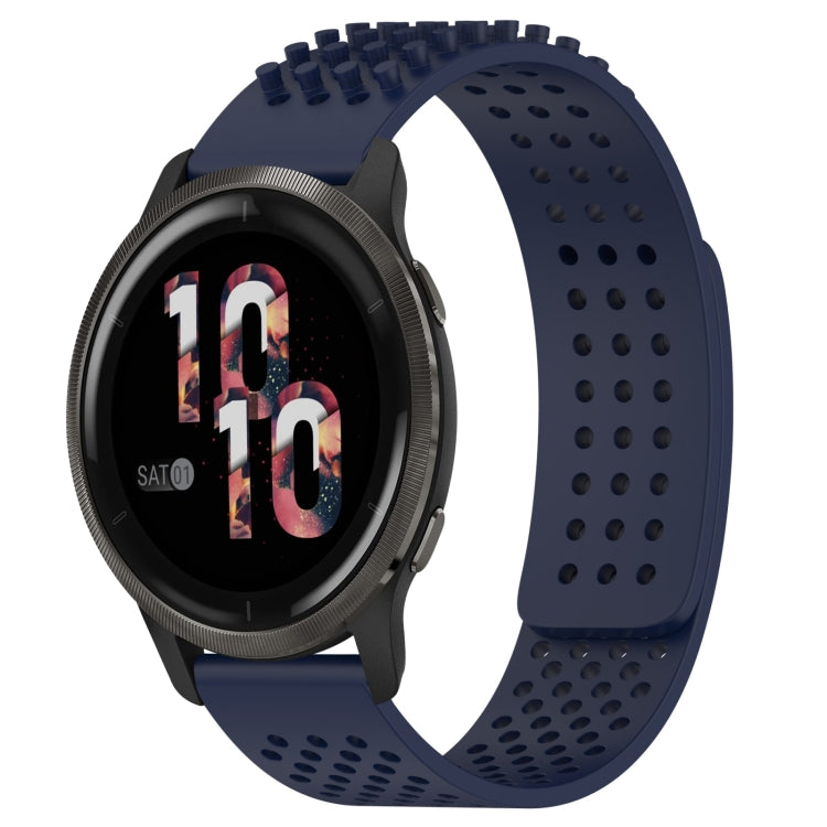 For Garmin Venu 2 22mm Holes Breathable 3D Dots Silicone Watch Band(Midnight Blue) - Watch Bands by PMC TechLife | Online Shopping South Africa | PMC TechLife