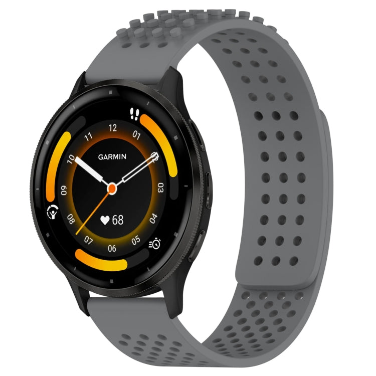 For Garmin Venu 3 22mm Holes Breathable 3D Dots Silicone Watch Band(Grey) - Watch Bands by PMC TechLife | Online Shopping South Africa | PMC TechLife