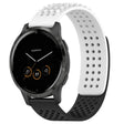 For Garmin Vivoactive 4 22mm Holes Breathable 3D Dots Silicone Watch Band(White+Black) - Watch Bands by PMC TechLife | Online Shopping South Africa | PMC TechLife