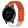 For Garmin Vivoactive 4 22mm Holes Breathable 3D Dots Silicone Watch Band(Orange+White) - Watch Bands by PMC TechLife | Online Shopping South Africa | PMC TechLife