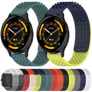 For Garmin Forerunner 265 22mm Holes Breathable 3D Dots Silicone Watch Band(Midnight Blue+Lime Green)