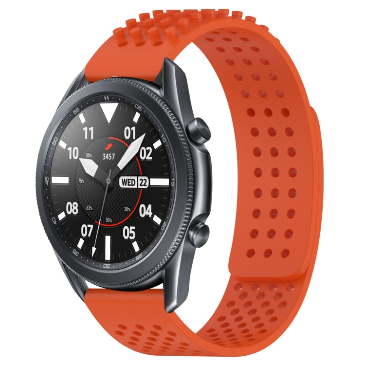 For Samsung Galaxy Watch3 45mm 22mm Holes Breathable 3D Dots Silicone Watch Band(Orange) - free shipping - PMC TechLife - Order now!