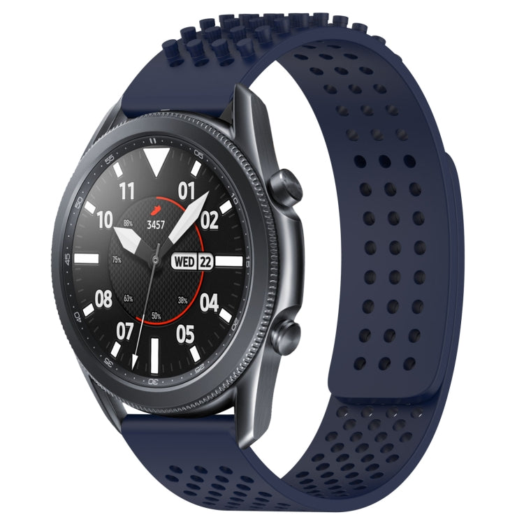 For Samsung Galaxy Watch3 45mm 22mm Holes Breathable 3D Dots Silicone Watch Band(Midnight Blue) - Watch Bands by PMC TechLife | Online Shopping South Africa | PMC TechLife