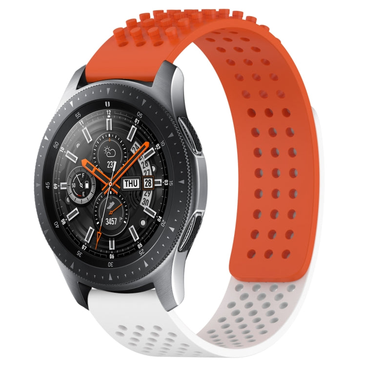 For Samsung Galaxy Watch 46mm 22mm Holes Breathable 3D Dots Silicone Watch Band(Orange+White) - Watch Bands by PMC TechLife | Online Shopping South Africa | PMC TechLife