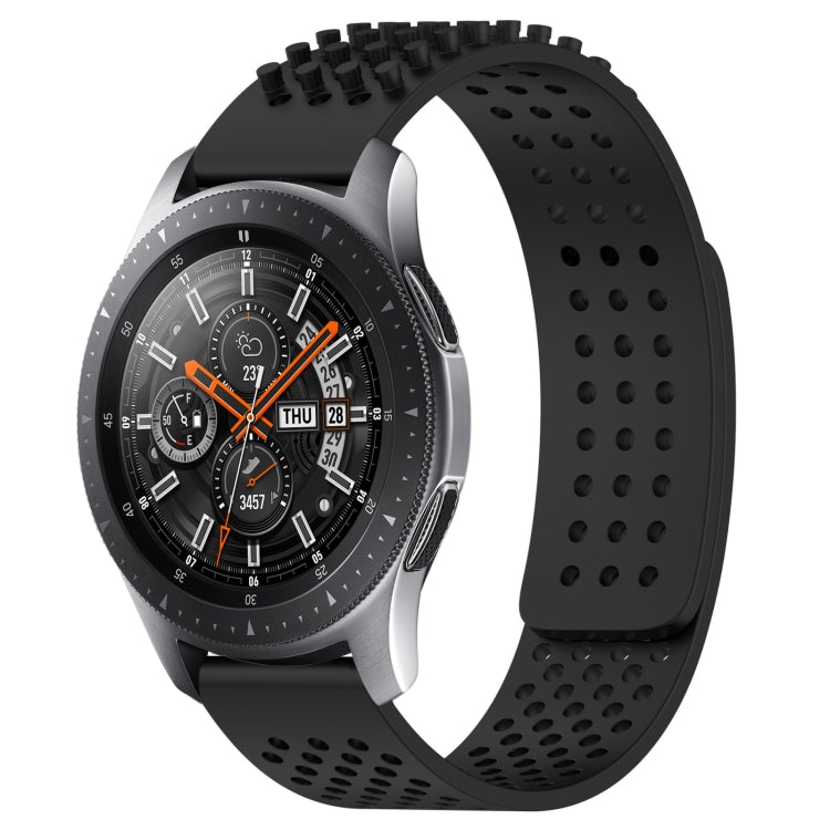 For Samsung Galaxy Watch 46mm 22mm Holes Breathable 3D Dots Silicone Watch Band(Black) - Watch Bands by PMC TechLife | Online Shopping South Africa | PMC TechLife