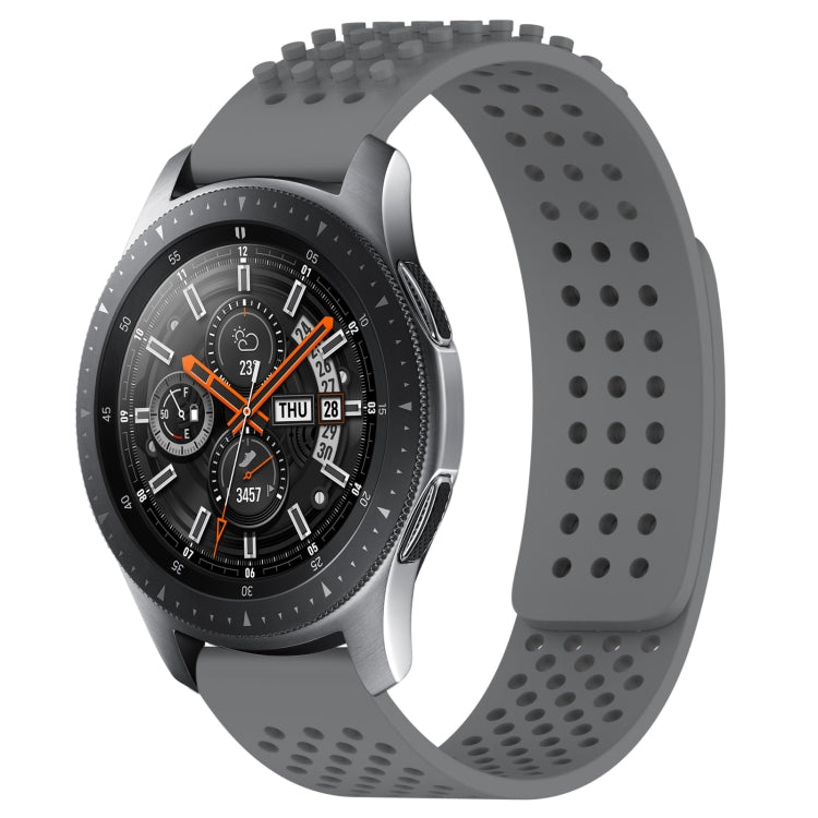 For Samsung Galaxy Watch 46mm 22mm Holes Breathable 3D Dots Silicone Watch Band(Grey) - free shipping - PMC TechLife - Order now!
