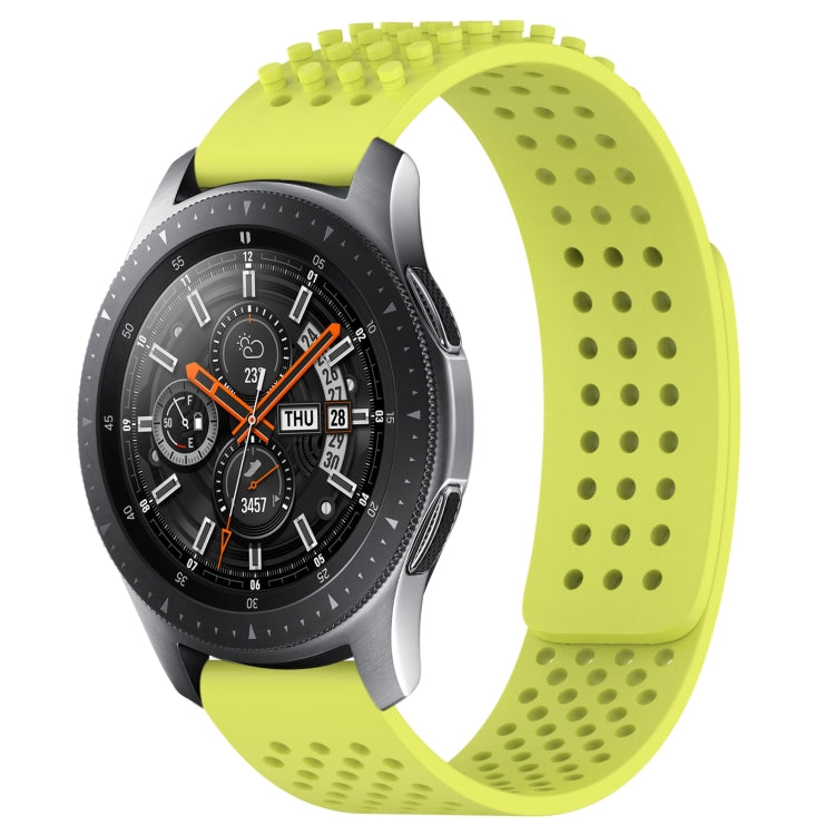 For Samsung Galaxy Watch 46mm 22mm Holes Breathable 3D Dots Silicone Watch Band(Lime Green) - free shipping - PMC TechLife - Order now!