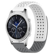 For Samsung Gear S3 Classic 22mm Holes Breathable 3D Dots Silicone Watch Band(White+Grey) - Watch Bands by PMC TechLife | Online Shopping South Africa | PMC TechLife
