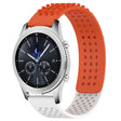 For Samsung Gear S3 Classic 22mm Holes Breathable 3D Dots Silicone Watch Band(Orange+White) - Watch Bands by PMC TechLife | Online Shopping South Africa | PMC TechLife