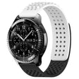 For Samsung Gear S3 Frontier 22mm Holes Breathable 3D Dots Silicone Watch Band(White+Black) - Watch Bands by PMC TechLife | Online Shopping South Africa | PMC TechLife