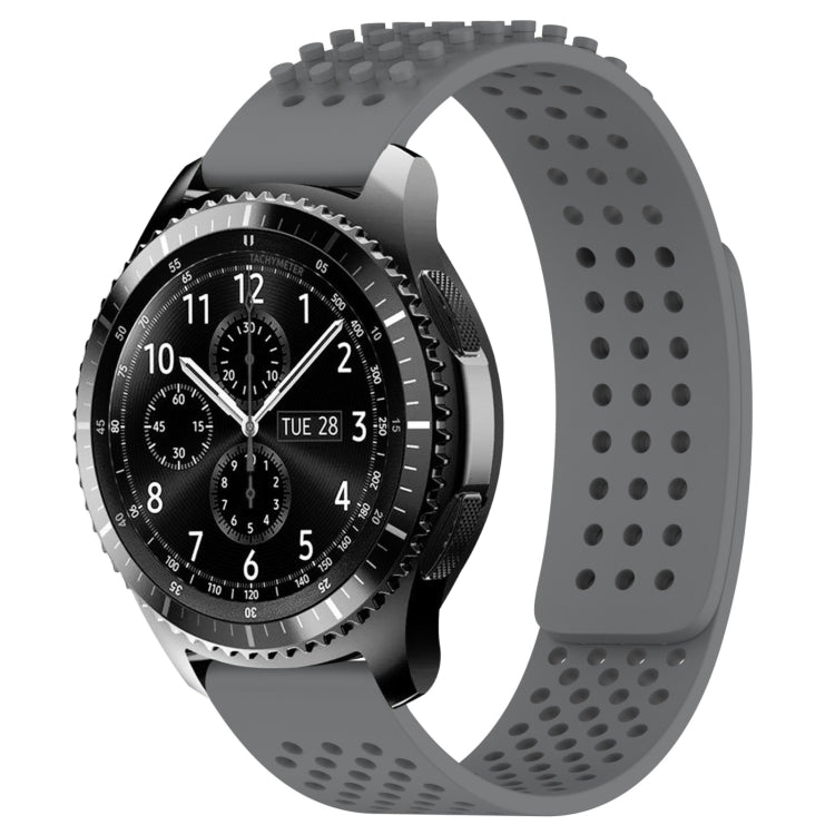 For Samsung Gear S3 Frontier 22mm Holes Breathable 3D Dots Silicone Watch Band(Grey) - Watch Bands by PMC TechLife | Online Shopping South Africa | PMC TechLife