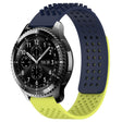 For Samsung Gear S3 Frontier 22mm Holes Breathable 3D Dots Silicone Watch Band(Midnight Blue+Lime Green) - Watch Bands by PMC TechLife | Online Shopping South Africa | PMC TechLife