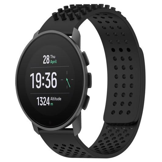 For SUUNTO 9 Peak Pro 22mm Holes Breathable 3D Dots Silicone Watch Band(Black) -  by PMC Jewellery | Online Shopping South Africa | PMC Jewellery | Buy Now Pay Later Mobicred