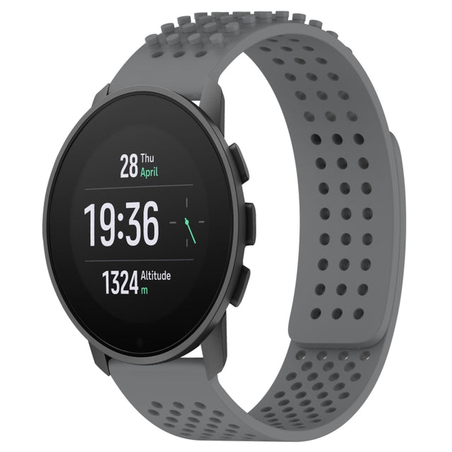 For SUUNTO 9 Peak Pro 22mm Holes Breathable 3D Dots Silicone Watch Band(Grey)