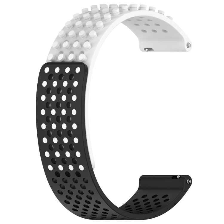 For  SUUNTO 9 Peak 22mm Holes Breathable 3D Dots Silicone Watch Band(White+Black) -  by PMC TechLife | Online Shopping South Africa | PMC TechLife