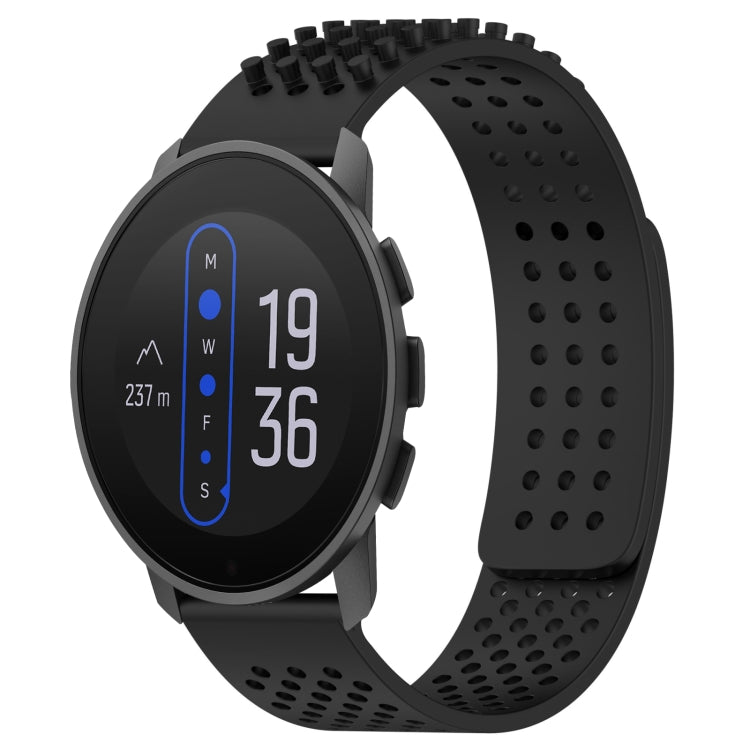 For  SUUNTO 9 Peak 22mm Holes Breathable 3D Dots Silicone Watch Band(Black) -  by PMC TechLife | Online Shopping South Africa | PMC TechLife