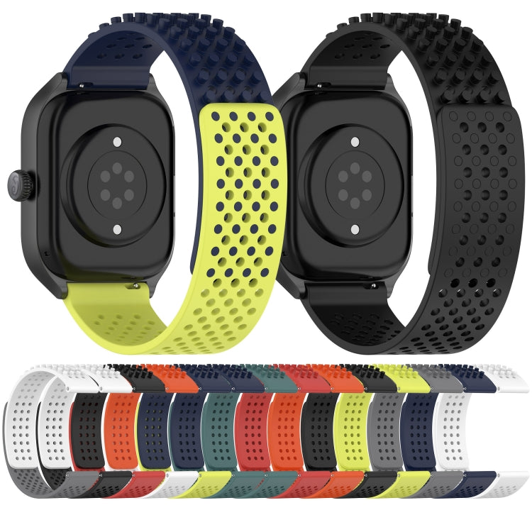 For  SUUNTO 9 Peak 22mm Holes Breathable 3D Dots Silicone Watch Band(Orange+White)
