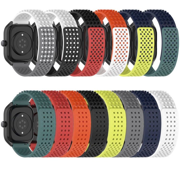 For  SUUNTO 9 Peak 22mm Holes Breathable 3D Dots Silicone Watch Band(Orange+White)