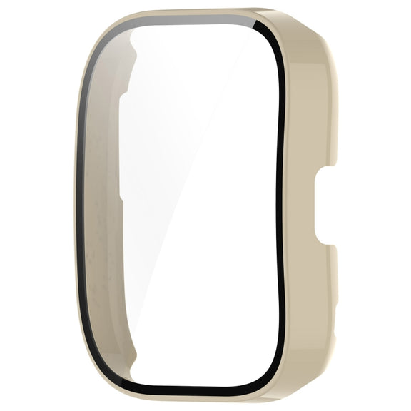 For Amazfit Bip 5 Tempered Film Integrated PC Watch Protective Case(Ivory)