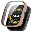 For Amazfit Bip 5 Tempered Film Integrated PC Watch Protective Case(Pink) - Watch Cases by PMC TechLife | Online Shopping South Africa | PMC TechLife | Buy Now Pay Later Mobicred