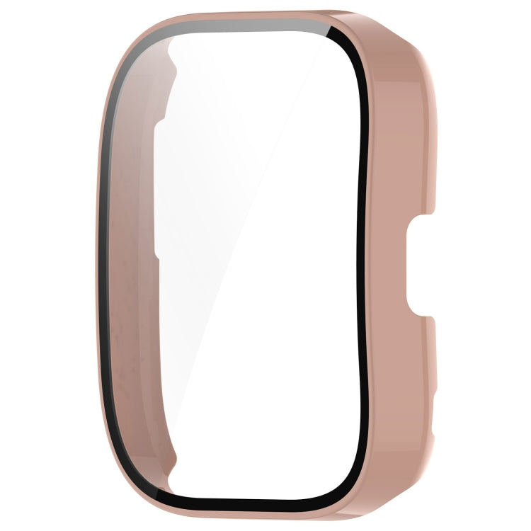 For Amazfit Bip 5 Tempered Film Integrated PC Watch Protective Case(Pink)