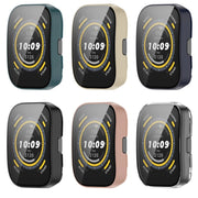 For Amazfit Bip 5 Tempered Film Integrated PC Watch Protective Case(Blue)