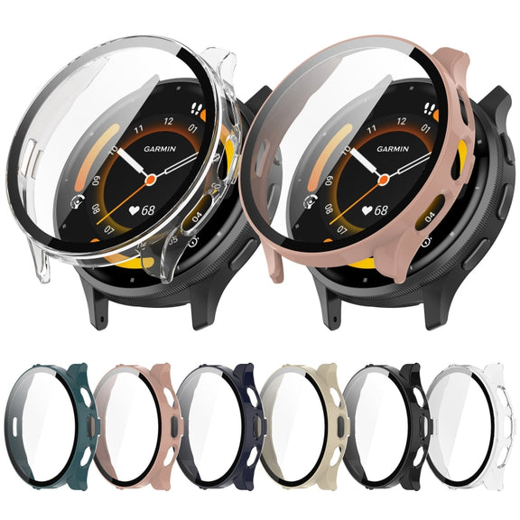 For Garmin Venu 3 PC + Tempered Film Integrated Watch Protective Case(Blue)