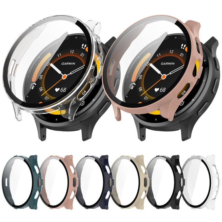 For Garmin Venu 3 PC + Tempered Film Integrated Watch Protective Case(Green)