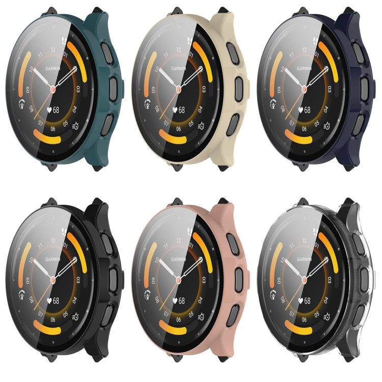 For Garmin Venu 3 PC + Tempered Film Integrated Watch Protective Case(Ivory White)
