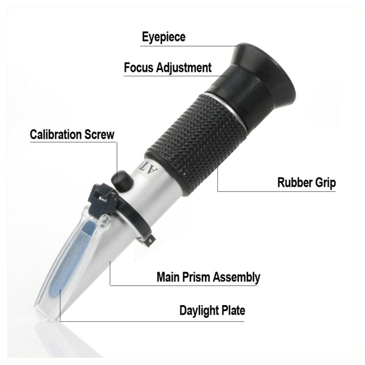 RZ121 Alcohol Refractometer Grape Wine Sugar Content 0~25% Alcohol Concentration 0~40% Brix Tester Meter ATC Handheld Tool