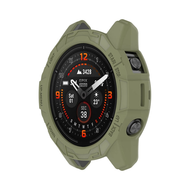 For Garmin Epix Pro 47mm / Fenix 7 / 7 Pro ENKAY Hat-Prince TPU Armor Designed Watch Protective Case(Dark Green)