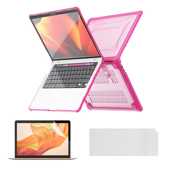 For MacBook Air 13.3 A2179/A2337 ENKAY Hat-Prince 3 in 1 Protective Bracket Case Cover Hard Shell with TPU Keyboard Film / PET Screen Protector, Version:US(Pink)
