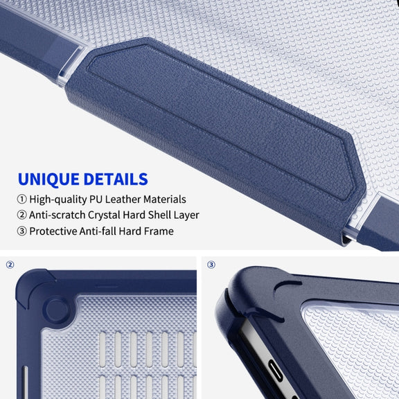 For MacBook Pro 13.3 A2251/A2289/A2338 ENKAY Hat-Prince 3 in 1 Protective Bracket Case Cover Hard Shell with TPU Keyboard Film / PET Screen Protector, Version:US(Dark Blue)