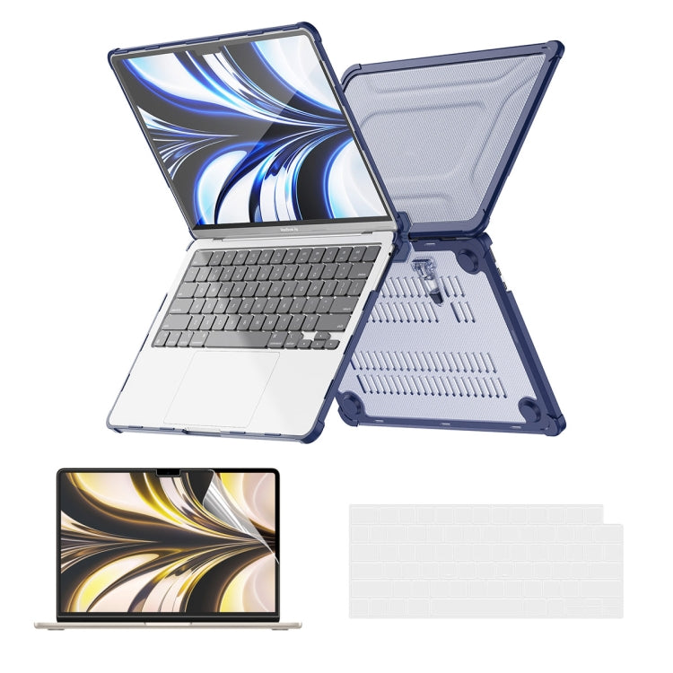 For MacBook Air 13.6 A2681 ENKAY Hat-Prince 3 in 1 Protective Bracket Case Cover Hard Shell with TPU Keyboard Film / PET Screen Protector, Version:US(Dark Blue) - free shipping - PMC Jewellery - Order now!