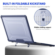 For MacBook Air 15.3 A2941 ENKAY Hat-Prince 3 in 1 Protective Bracket Case Cover Hard Shell with TPU Keyboard Film / PET Screen Protector, Version:US(Dark Blue)