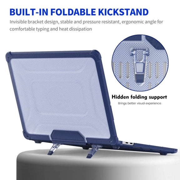 For MacBook Pro 13.3 A2251/A2289/A2338 ENKAY Hat-Prince 3 in 1 Protective Bracket Case Cover Hard Shell with TPU Keyboard Film / PET Screen Protector, Version:EU(Purple)