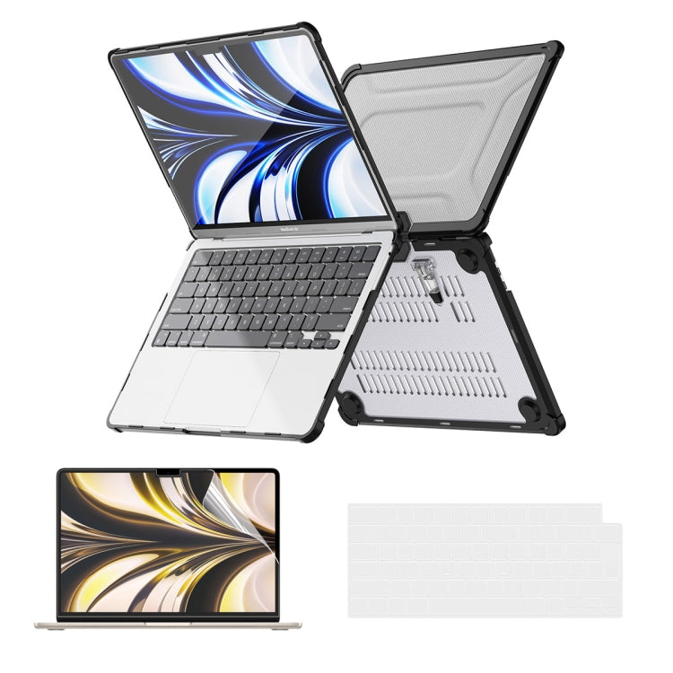 For MacBook Air 13.6 2022/2024  A2681 (M2) / A3113  (M3) ENKAY Hat-Prince 3 in 1 Protective Bracket Case Cover Hard Shell with TPU Keyboard Film / PET Screen Protector, Version:EU(Black) - MacBook Air Cases by ENKAY | Online Shopping South Africa | PMC TechLife | Buy Now Pay Later Mobicred