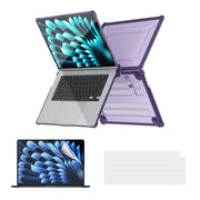 For MacBook Air 15.3 A2941/M3 2024 A3114 ENKAY Hat-Prince 3 in 1 Protective Bracket Case Cover Hard Shell with TPU Keyboard Film / PET Screen Protector, Version:EU(Purple)