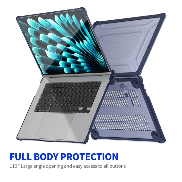 For MacBook Air 15.3 A2941/M3 2024 A3114 ENKAY Hat-Prince 3 in 1 Protective Bracket Case Cover Hard Shell with TPU Keyboard Film / PET Screen Protector, Version:EU(Dark Blue) - free shipping - PMC Jewellery - Order now!