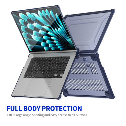 For MacBook Air 15.3 A2941/M3 2024 A3114 ENKAY Hat-Prince 3 in 1 Protective Bracket Case Cover Hard Shell with TPU Keyboard Film / PET Screen Protector, Version:EU(Dark Blue) - free shipping - PMC Jewellery - Order now!