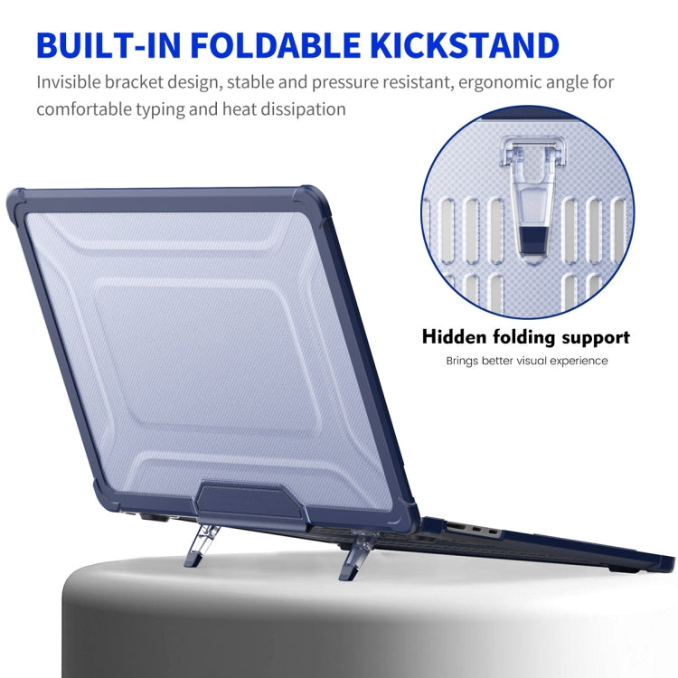 For MacBook Air 15.3 A2941/M3 2024 A3114 ENKAY Hat-Prince 3 in 1 Protective Bracket Case Cover Hard Shell with TPU Keyboard Film / PET Screen Protector, Version:EU(Dark Blue) - free shipping - PMC Jewellery - Order now!