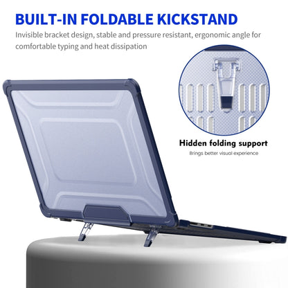 For MacBook Air 15.3 A2941/M3 2024 A3114 ENKAY Hat-Prince 3 in 1 Protective Bracket Case Cover Hard Shell with TPU Keyboard Film / PET Screen Protector, Version:EU(Dark Blue) - free shipping - PMC Jewellery - Order now!